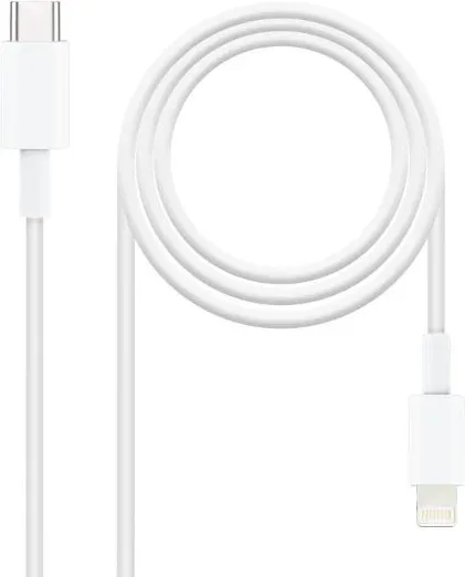 Cable USB 2.0 Tipo-C Lightning Nanocable 10.10.0602/ USB Tipo-C Macho - Lightning Macho/ 2m/ Blanco