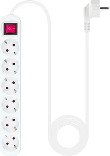 Regleta 6 tomas Blanca 1.4m