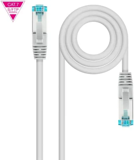Cable de Red Latiguillo 600Mhz Lszh Sftp Pimf Cat7 Awg26 2 M Gris Nanocable