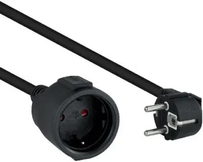Cable Alargador de Corriente Nanocable 10.22.0603-BK/ Schuko Hembra - Schuko Macho/ 3m/ Negro