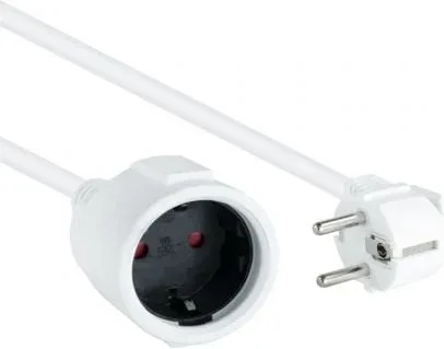 Cable Alargador de Corriente Nanocable 10.22.0602-W/ Schuko Hembra - Schuko Macho/ 2m/ Blanco