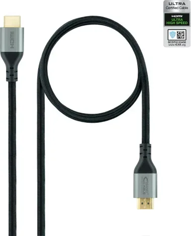 Cable HDMI 2.1 8K Nanocable 10.15.8102/ HDMI Macho - HDMI Macho/ 2m/ Certificado/ Negro