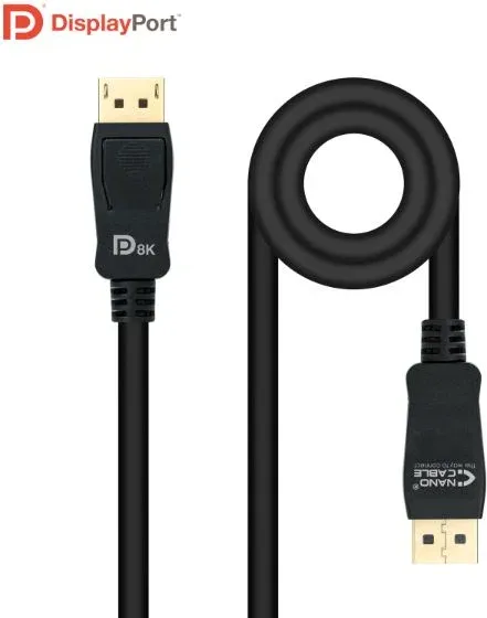 Cable DisplayPort Vesa 1.4 Dp/M-Dp/M Negro 0.5 M Nanocable