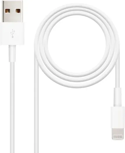 Cable USB 2.0 Lightning Nanocable 10.10.0400/ USB Macho - Lightning Macho/ 50 cm/ Blanco