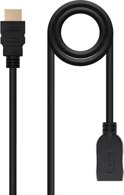 Cable HDMI 2.0 nanocable 2m -  macho - hembra -  negro