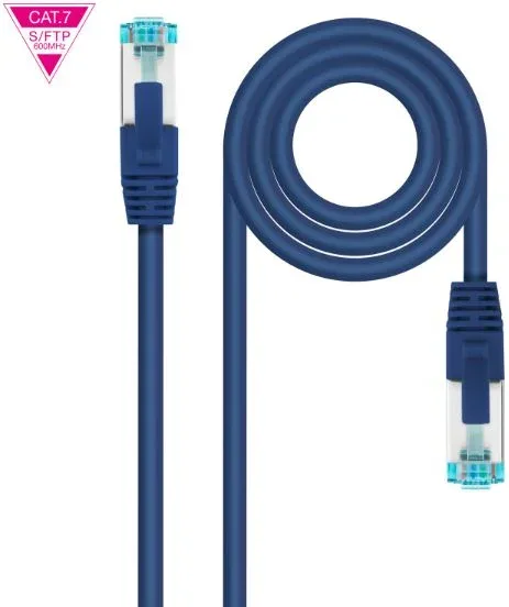 Cable de Red Latiguillo 600Mhz Lszh Sftp Pimf Cat7 Awg26 0.50 M Azul Nanocable