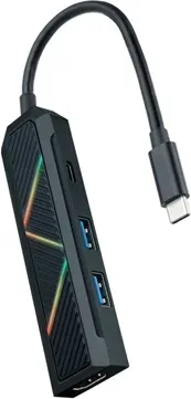 Hub nanocable 4 en 1  USB tipo c -  USB -  HDMI -  15cm -  macho - hembra