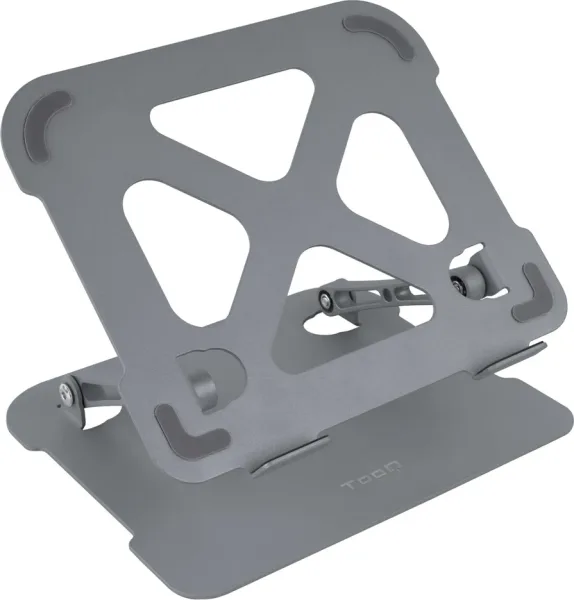 Soporte - base elevador tooq para portatil tablets libros aluminio ajustable ergonómico gris