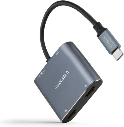 CONVERSOR USB-C A 2xHDMI/USB 2.0/PD 15CM NANOCABLE