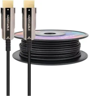 NANOCABLE CABLE HDMI V2.0 AOC 4K@60HZ 18Gbps NEGRO 100 M