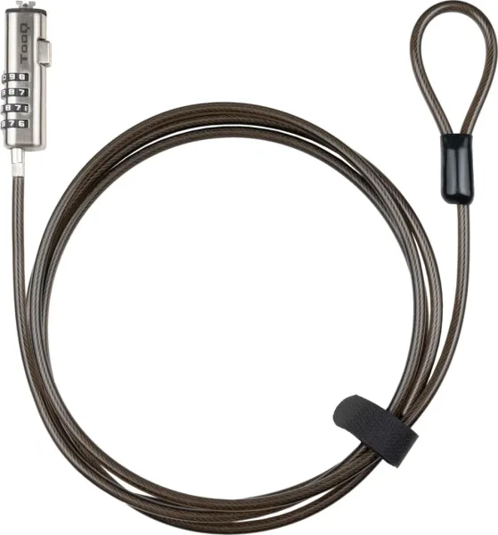 TooQ Cable de Seguridad Tipo NANO con Combinación para Portátiles 1.5 metros, Gris Oscuro