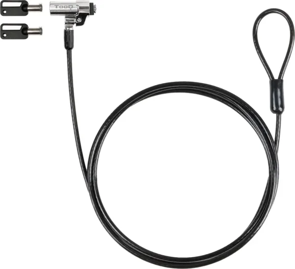 Cable Lock de Seguridad Tipo Nano con Llave para Portatiles 1.5M Gris Tooq