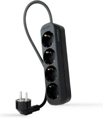 Nanocable Regleta de Enchufes 4 Tomas 1.4 m Negro