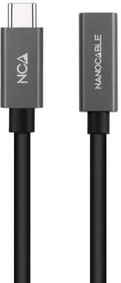 Cable Alargador USB 3.2 Nanocable 10.01.4401-L150/ USB Tipo-C Macho - USB Tipo-C Hembra/ 1.5m/ Negro
