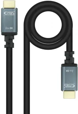 Cable HDMI 2.1 IRIS 8K Nanocable 10.15.8005/ HDMI Macho - HDMI Macho/ 5m/ Negro