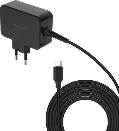 Cargador de Portátil GaN TooQ TQLC-USBCGAN45PD USB Tipo-C/ 45W/ Automático/ Voltaje 5-20V