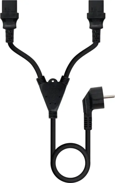 Cable Alimentación Nanocable 10.22.0100-L300/ Schuko Macho - 2 x C13 Hembra/ 3m/ Negro