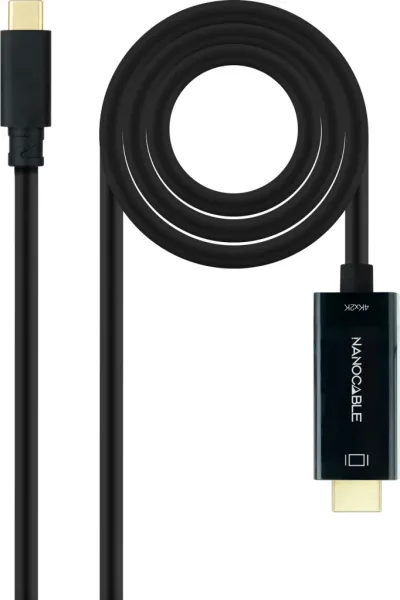 Cable Conversor Nanocable 10.15.5135/ USB Tipo-C Macho - HDMI Macho/ 5m/ Negro