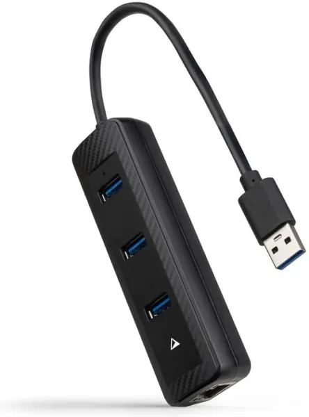 Hub USB 3.0 Nanocable 10.16.4604/ 3xUSB/ 1xRJ45/ Negro