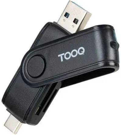Lector de Tarjetas Externo TooQ TQR-3003B/ USB 2.0 y USB Tipo-C