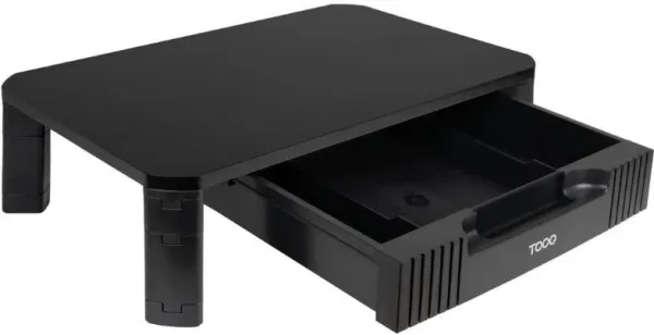 Soporte Elevador para Portatil/Monitor con Cajon Negro Tooq