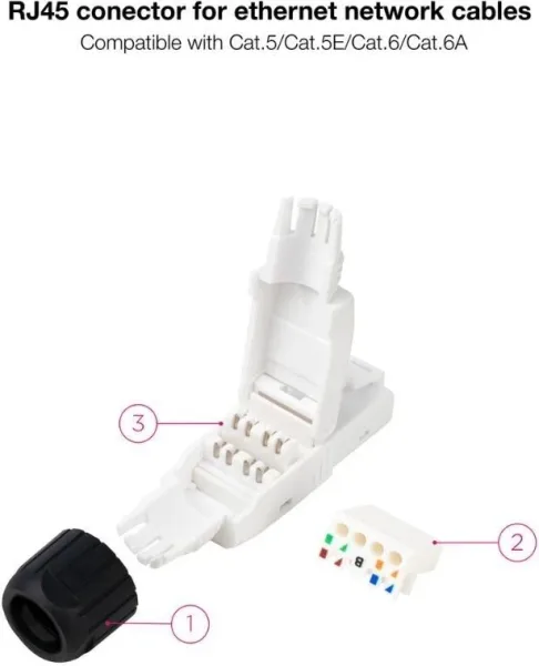 Conector RJ45 UTP Nanocable 10.21.0601/ Cat.6A/ Auto Crimpable/ 10 uds