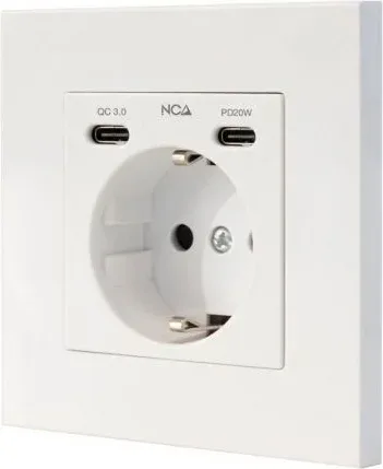 Roseta de Pared Nanocable 10 35 0012/ 1 Schuko/ 2 USB