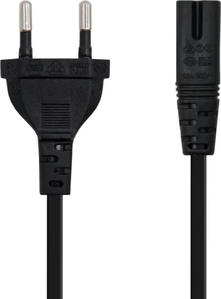 Cable Alimentación Forma 8 Nanocable 10.22.0402-L300/ CEE7/16 Macho - C7 Hembra/ 3m/ Negro