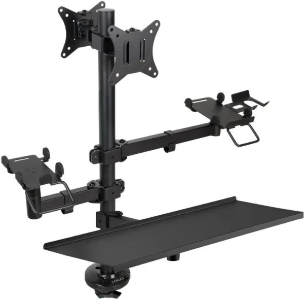 Soporte de Mesa Tpv/Impresora/2 Pantallas 17''-32''/Terminal/Lector/Teclado Tooq