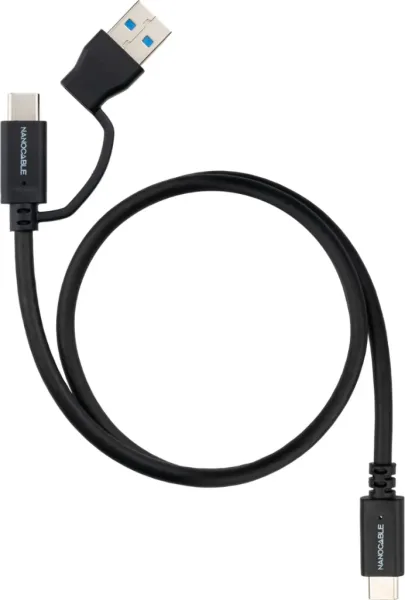 Cable USB 3.2 Tipo-C Nanocable 10.01.4803/ USB Tipo-C Macho/ USB Macho - USB Tipo-C Macho/ Hasta 60W/ 10Gbps/ 3m/ Negro