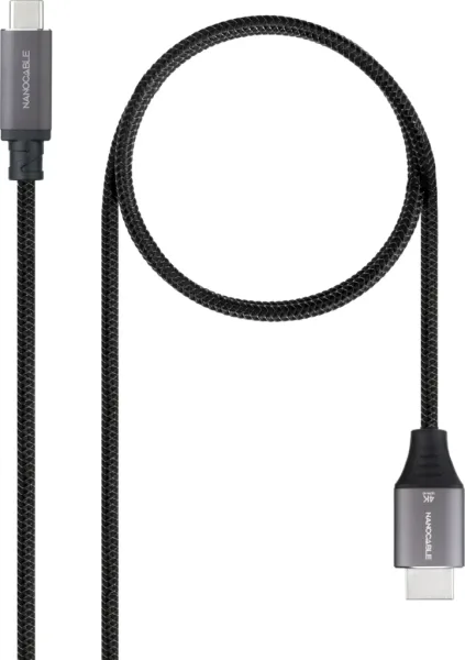Cable Conversor Nanocable 10.15.5262/ USB Tipo-C Macho - HDMI Macho/ 1.8m/ Negro