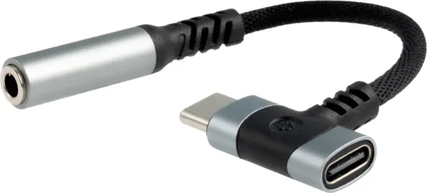 Cable Conversor Audio Nanocable 10.24.1207/ USB Tipo-C Macho - Jack 3.5/ USB Tipo-C Hembra/ 10cm/ Negro