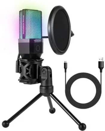 Micrófono Woxter Mic Studio 65 RGB/ USB 2.0