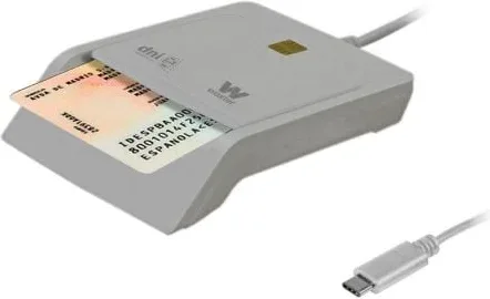 Lector de DNI y Tarjetas Woxter PE26-198/ USB Tipo-C/ Blanco