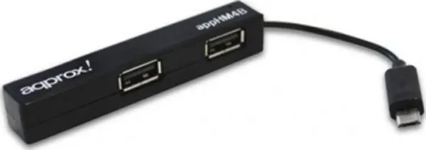 Android Micro Hub 4 Puertos USB Negro Approx