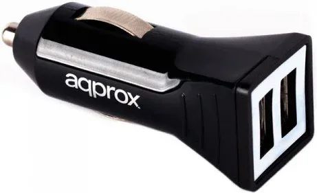 Cargador USB Dual para Coche 3.1A Negro Approx