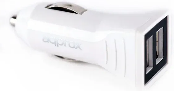 Cargador USB Dual para Coche 3.1A Blanco Approx