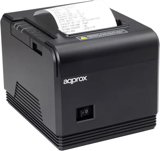 Impresora de Tickets Approx appPOS80AM/ Térmica/ Ancho papel 80mm/ USB-RS232/ Negra
