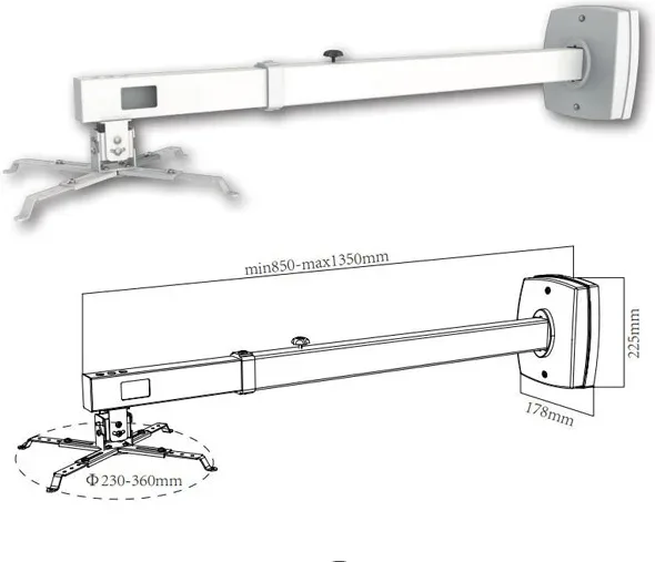 Soporte de Pared para Proyector Approx appSV03P/ Extensible/ hasta 10kg