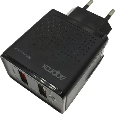 Cargador USB de Viaje/Pared Dual Quick Charge 3.0  Negro Approx