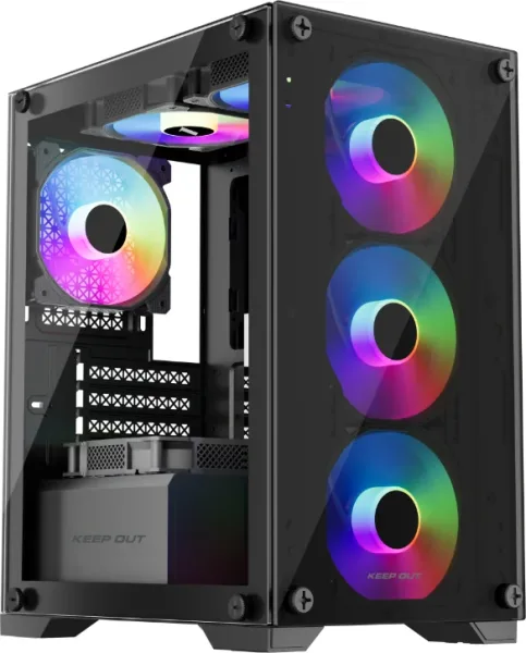 Keep Out Caja M-Atx XC-201 USB 3.0 Black Glass