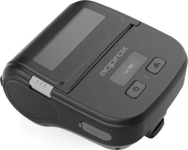 Impresora de Tickets Approx appPOS80PORTABLE/ Térmica/ Ancho papel 80mm/ USB-Bluetooth/ Negra
