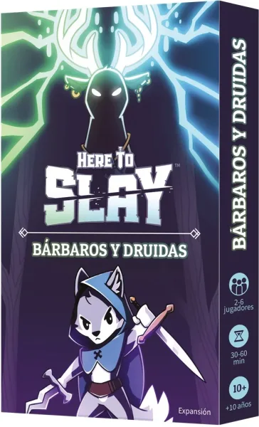 Juego de mesa here to slay expansion barbaros y druidas edad recomendada 10 años