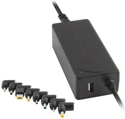 Cargador de Portátil NGS W-45W/ 1xUSB/ 45W/ Automático/ 8 Conectores/ Voltaje 19-20V