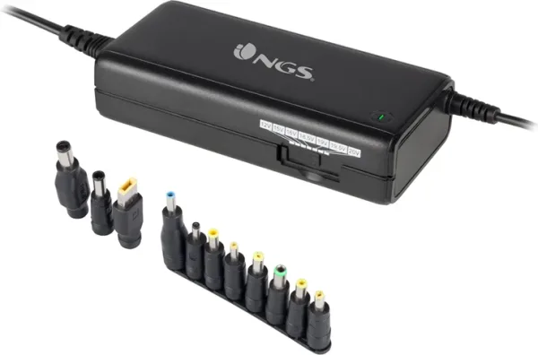 Cargador de Portátil NGS BAN/ 90W/ Manual/ 11 Conectores/ Voltaje 12-20V