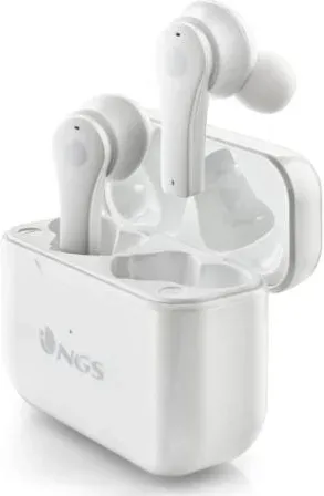 Auriculares Bluetooth NGS Ártica Bloom con estuche de carga/ Autonomía 6h/ Blancos