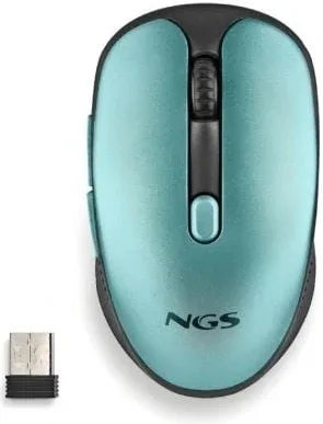 Ratón Inalámbrico NGS Evo Rust/ Batería recargable/ Hasta 1600 DPI/ Verde Agua