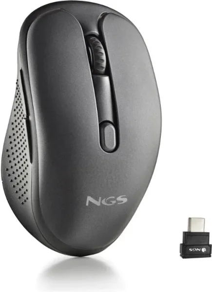Ratón Inalámbrico NGS Evo Jot silencioso/ Batería recargable/ Hasta 1600 DPI/ Negro