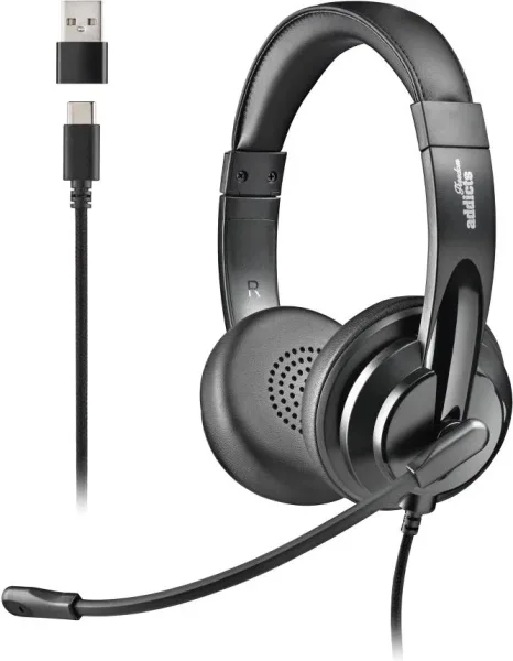 Auriculares NGS VOX605 USB-C/ con Micrófono/ USB Tipo-C/ Negros