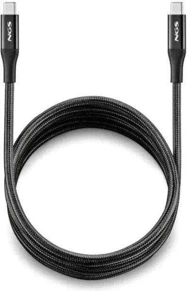 Cable USB 2.0 NGS KNOT-AC/ USB Macho - USB Tipo-C Macho/ 480Mbps/ 1m/ Negro